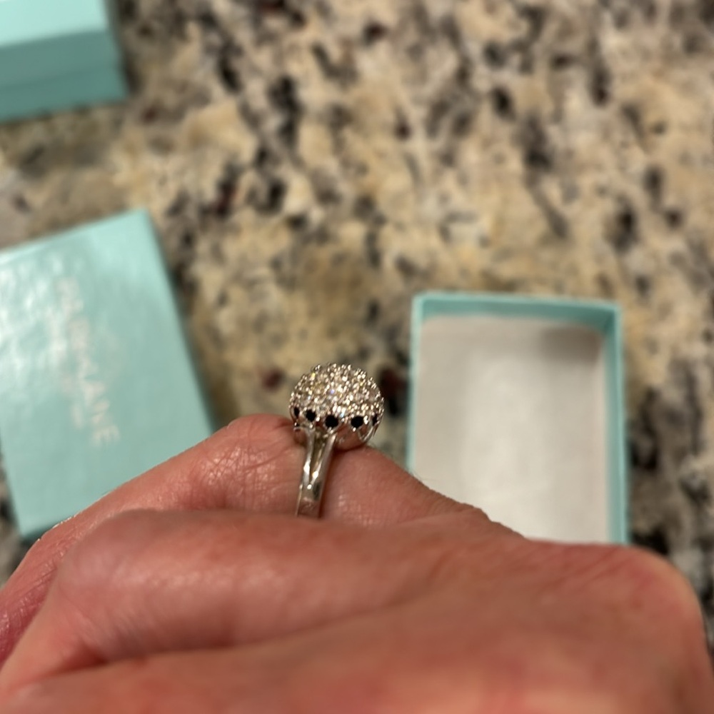 Park Lane Retired Silvertone  CZ sphere ring size 6 - Picture 4 of 7